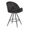 Morea pakoworld rotating bar stool bouclé in black color with black metallic legs 68x66x82.5cm