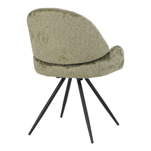 Morea pakoworld rotating chair bouclé in menta color with black metallic legs 68x66x82.5cm Morea pakoworld rotating chair bouclé in menta color with black metallic legs 68x66x82.5cm