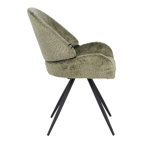 Morea pakoworld rotating chair bouclé in menta color with black metallic legs 68x66x82.5cm Morea pakoworld rotating chair bouclé in menta color with black metallic legs 68x66x82.5cm