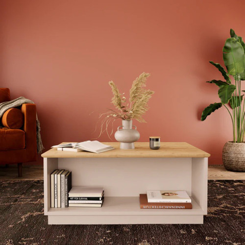Monik pakoworld table in oak-light gray shade 90x56x40cm Monik pakoworld table in oak-light gray shade 90x56x40cm
