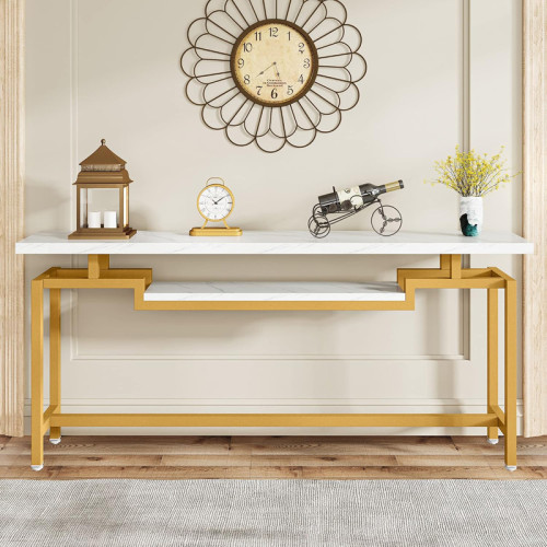 Onole pakoworld console in marble look - gold metal 180x35x82cm Onole pakoworld console in marble look - gold metal 180x35x82cm