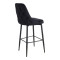 Zedna bar stool pakoworld black velvet with black metal legs 52x57x111cm
