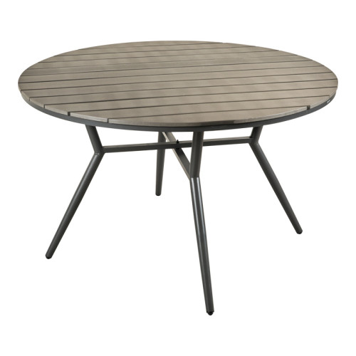 Appa pakoworld aluminum and plywood table in anthracite shade D120x74cm