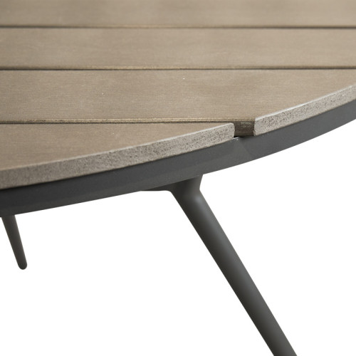 Appa pakoworld aluminum and plywood table in anthracite shade D120x74cm