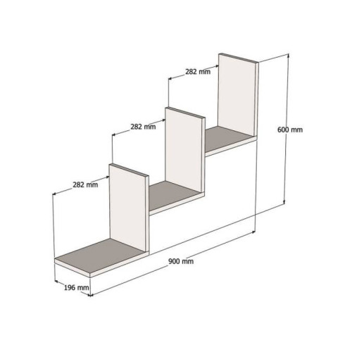 Mauer pakoworld wall shelf in walnut shade 90x19.6x60cm
