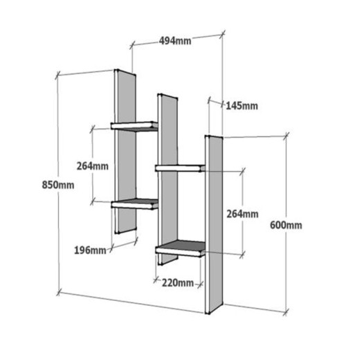 Wall shelf Tabal pakoworld in white shade 49.4x14.5x85cm