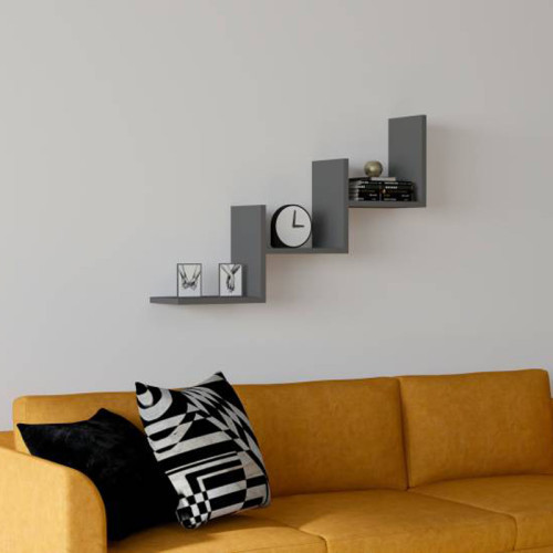 Mauer pakoworld wall shelf in anthracite shade 90x19.6x60cm