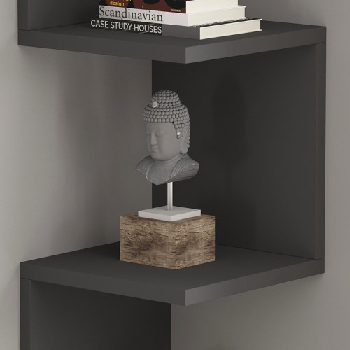Corner wall shelf Insta pakoworld in anthracite 25x25x105.5cm