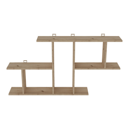 Wall shelf Vertoura pakoworld  in oak color 116x18.5x60cm