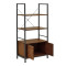 Floor-standing shelf with cabinet Kuili pakoworld metal black-mdf in walnut shade 60x36x121cm