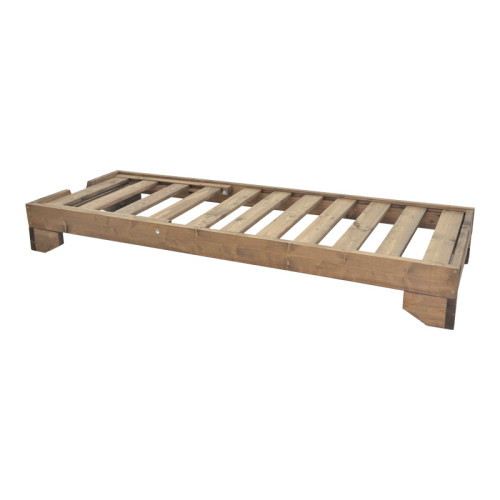 Sun lounger Fendy pakoworld fir wood in walnut color 71.5x200x24cm