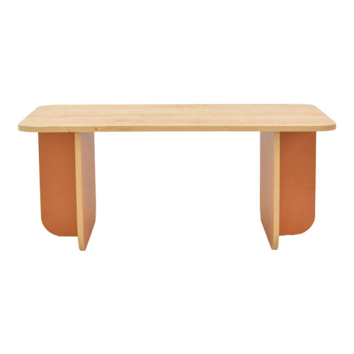 Boca pakoworld table in oak-brick  shade 100x60x42cm