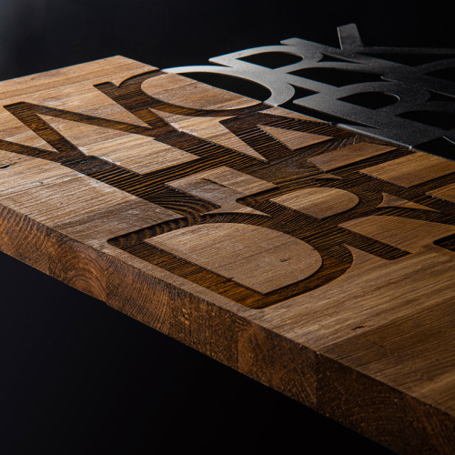 Wall deco Deseze pakoworld pine wood in natural color and black metal 48x3x58cm Wall deco Deseze pakoworld pine wood in natural color and black metal 48x3x58cm