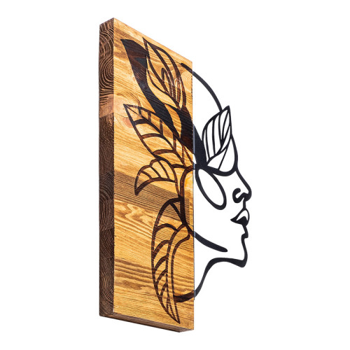 Wall deco Redian pakoworld pine wood in natural color and black metal 34x3x50cm Wall deco Redian pakoworld pine wood in natural color and black metal 34x3x50cm