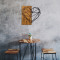 Wall deco Helie pakoworld pine wood in natural color and black metal 58x3x58cm