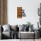 Wall deco Smiley pakoworld pine wood in natural color and black metal 47x3x58cm