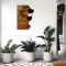 Wall deco Hearby pakoworld pine wood in natural color and black metal 39x3x58cm