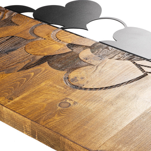 Wall deco Hearby pakoworld pine wood in natural color and black metal 39x3x58cm Wall deco Hearby pakoworld pine wood in natural color and black metal 39x3x58cm