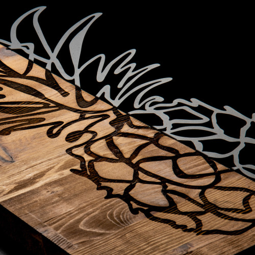 Wall deco Pinable pakoworld pine wood in natural color and black metal 42x3x58cm Wall deco Pinable pakoworld pine wood in natural color and black metal 42x3x58cm