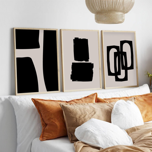 Canvas painting Blacky pakoworld triptych with digital printing 50x2x35cm