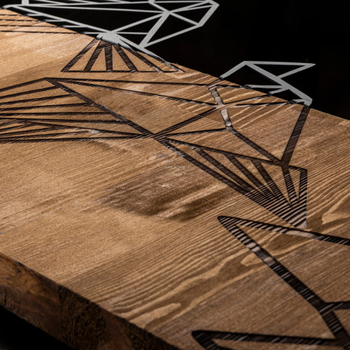 Wall deco Perdon pakoworld pine wood in natural color and black metal 30x3x60cm Wall deco Perdon pakoworld pine wood in natural color and black metal 30x3x60cm