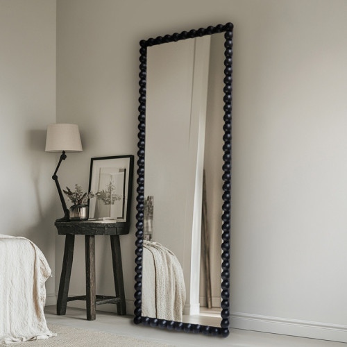 Ledalo pakoworld wood mirror in black shade 45x4.5x130cm
