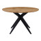 Toda pakoworld mdf table in sonoma shade with black metal legs Φ120x75cm
