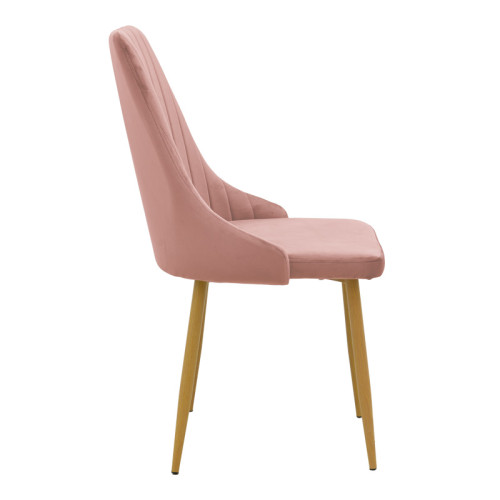 Chair Azori pakoworld velvet rotten apple-natural color metal leg 49x55x85cm