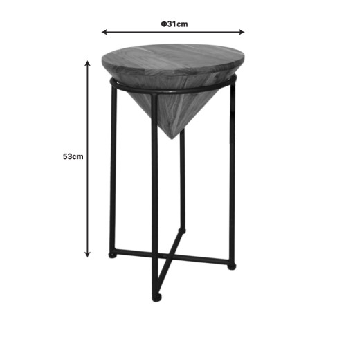 Side table Miles I pakoworld solid acacia wood in natural shade Φ31x53cm