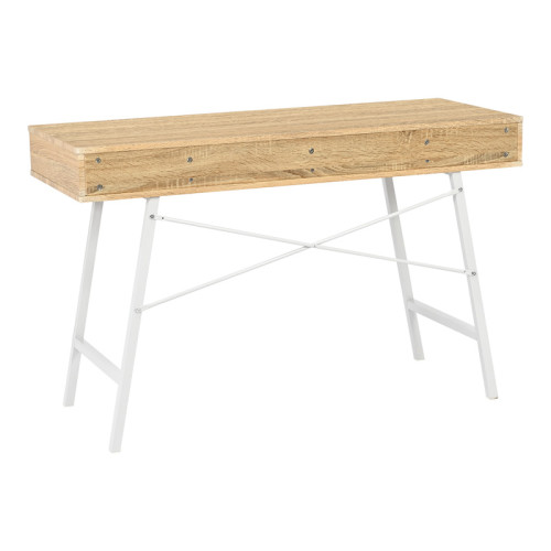 Office desk Yamin pakoworld in oak color with white metal legs 120x48x76cm