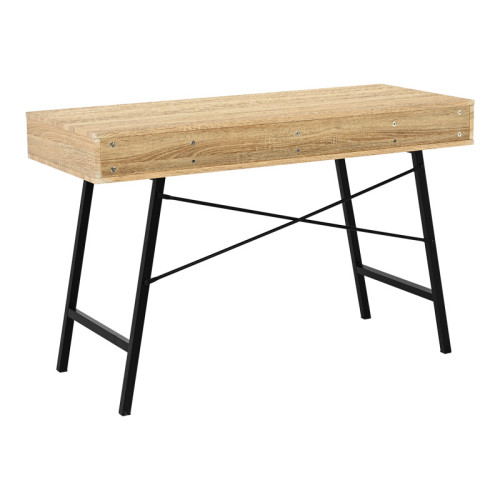 Office desk Yamin pakoworld in oak color with black metal legs 120x48x76cm
