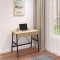 Office desk with drawers Lione pakoworld in oak color with black metal legs 90x50x75cm