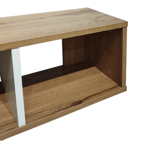 Wall shelf Flevior pakoworld in sonoma-white color 90x22x25.6cm
