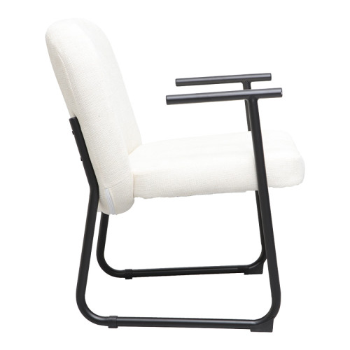 Vindor pakoworld visitor chair cream fabric with black metal leg 65x68.5x79.5cm Vindor pakoworld visitor chair cream fabric with black metal leg 65x68.5x79.5cm
