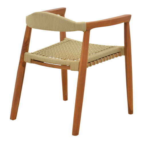 Armchair Ganny pakoworld teak wood and pe rope in natural shade 61x58x71cm