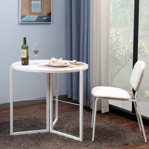 Table Talen pakoworld in white color D80x74cm