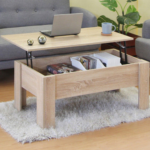 Ferza pakoworld coffee table with butler in oak color 100x50x42cm