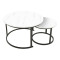 Coffee table Revelon pakoworld set of 2 mdf in white marble look 80x80x45cm