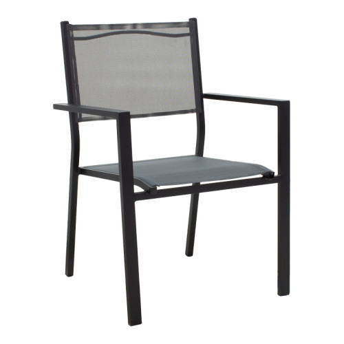Garden dining room Nares-Moly set 7pcs pakoworld aluminum black-textilene gray