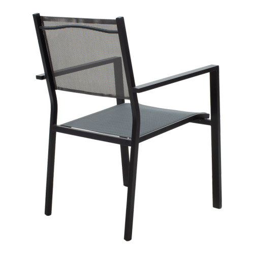 Garden dining room Nares-Moly set 7pcs pakoworld aluminum black-textilene gray