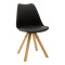 Dining table set of 3 pieces Natali-Caron pakoworld mdf in black--natural color 80x80x76cm