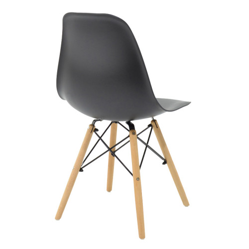 Dining table Natali-Julita pakoworld set of 3 pcs MDF black-natural legs 80x80x76cm