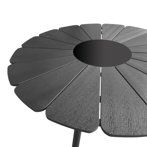 Pinap table pakoworld black aluminum and black plywood D110x74cm Pinap table pakoworld black aluminum and black plywood D110x74cm