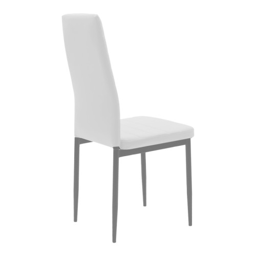 Julita-Parker dining table pakoworld set of 5 pcs MDF white-natural legs D80x73cm