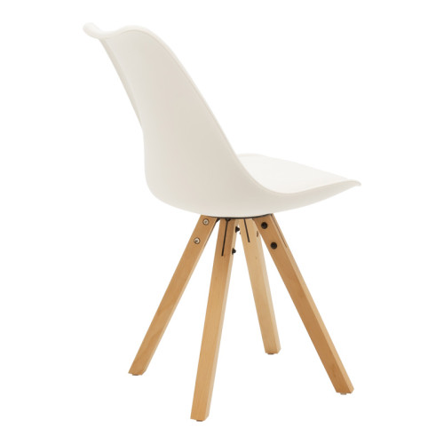 Dining table Natali-Caron pakoworld set of 3 pcs MDF white-natural legs 80x80x76cm