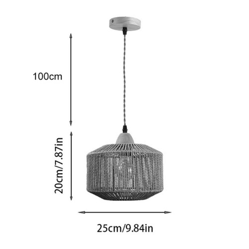 Siang pakoworld single-light ceiling lamp, metal-rope in natural shade, Φ25x20cm