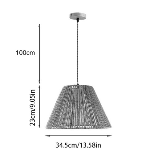 Single-light ceiling lamp Lubuto pakoworld metal-rope in natural shade Φ34.5x23cm