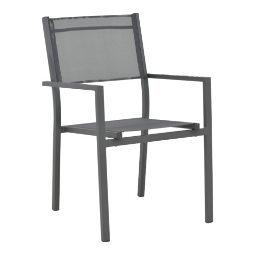 Appa-Moly dining table set of 5 pieces pakoworld aluminum and plywood in anthracite color Φ120x74cm