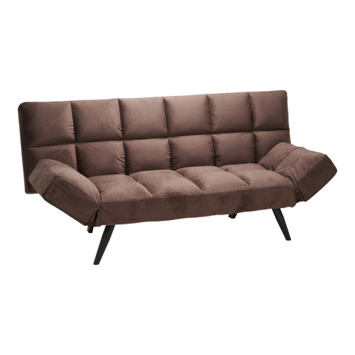Sofa - bed 3-seater Freddo I pakoworld velvet brown 181x81x86cm
