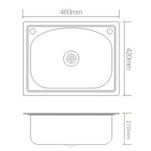 Undir stainless steel sink 46x42cm